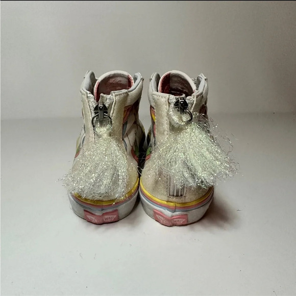VANS Sk8-Hi Zip Rainbow Unicorn Glitter Sneakers Shoes Toddler Kids Size 3.5. - Picture 7 of 9